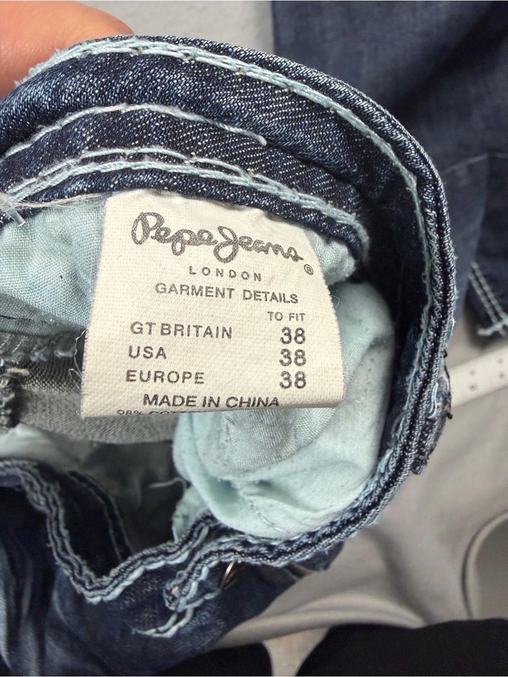 VTG Pepe Jeans London Men Sz 38 Low Rise Bootcut Dark Wash Denim Y2K - Picture 7 of 8